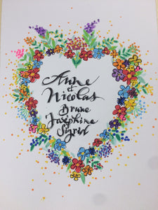 Date ou mots de votre choix calligraphiés