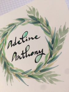 Oeuvre personnalisée - Aquarelle et calligraphie