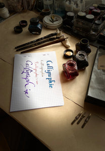 Coffret calligraphie (1 porte-plume, 3 plumes et 1 encrier)