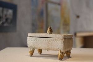 Small jewelry box with gold leaf (Raku ceramic)