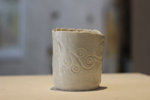 Fine porcelain jar or candle holder 